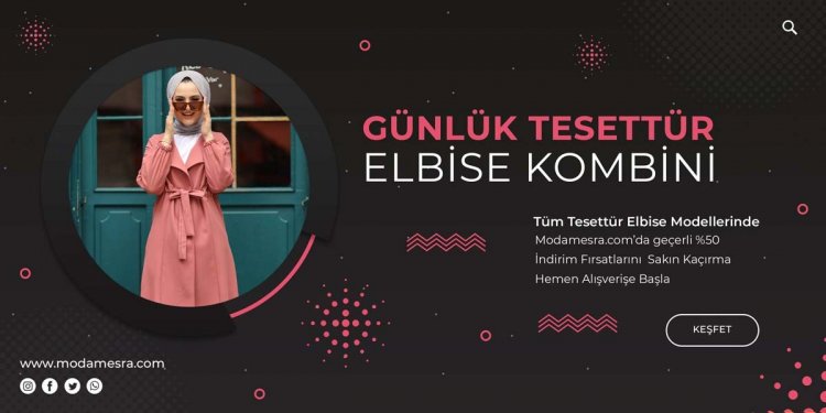 Günlük Tesettür Elbise Kombini